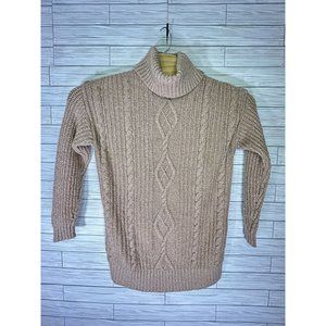 Women'sTorrid Turtleneck Cable Knit Medium Weight Tan/Brown/Cream Sweater Size 1